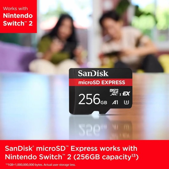 SANDISK 256GB microSD Express Card - Up to 880MB/s Read Speeds